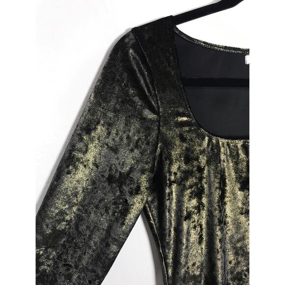 Reformation Wahl Gold Metallic Mini Dress Square Neck Formal Date Night Holiday - Picture 4 of 10